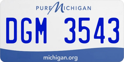 MI license plate DGM3543