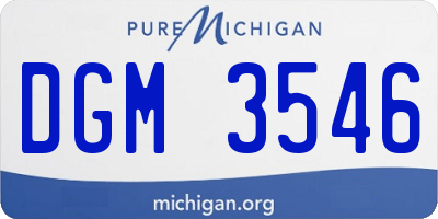 MI license plate DGM3546