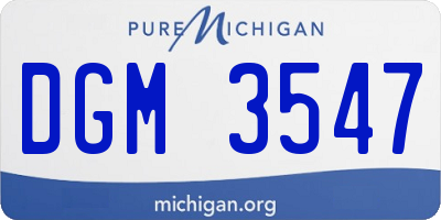 MI license plate DGM3547