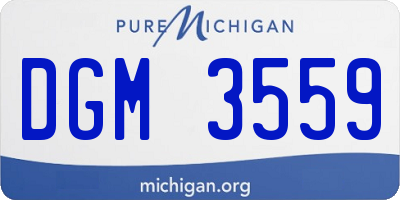 MI license plate DGM3559