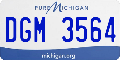 MI license plate DGM3564
