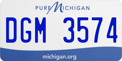MI license plate DGM3574