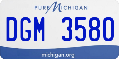MI license plate DGM3580