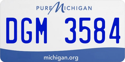 MI license plate DGM3584