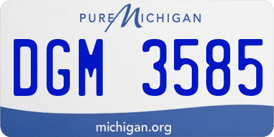 MI license plate DGM3585