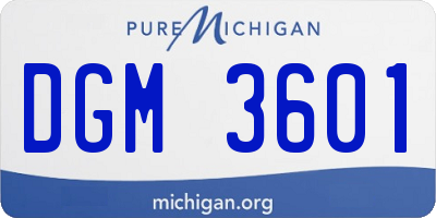 MI license plate DGM3601