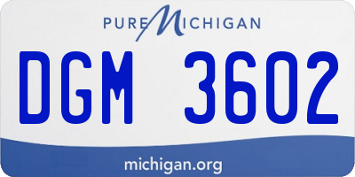 MI license plate DGM3602