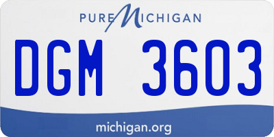 MI license plate DGM3603