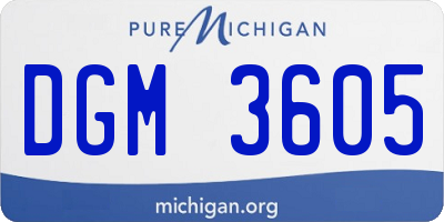 MI license plate DGM3605