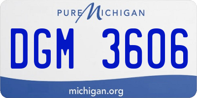 MI license plate DGM3606