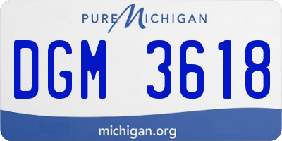 MI license plate DGM3618