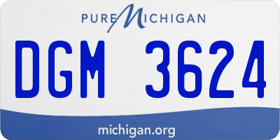 MI license plate DGM3624
