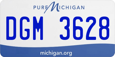MI license plate DGM3628