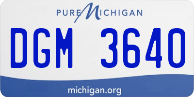MI license plate DGM3640