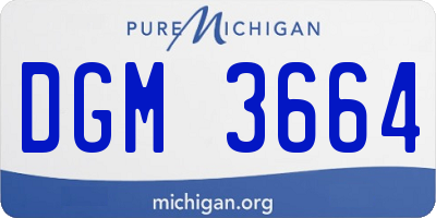 MI license plate DGM3664