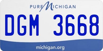 MI license plate DGM3668