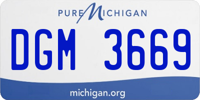 MI license plate DGM3669