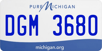 MI license plate DGM3680