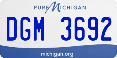 MI license plate DGM3692