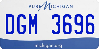 MI license plate DGM3696