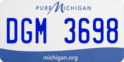 MI license plate DGM3698