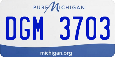 MI license plate DGM3703