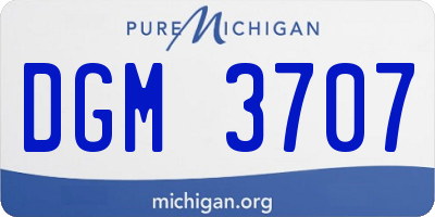 MI license plate DGM3707