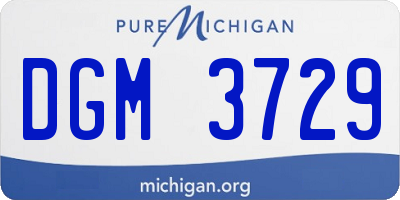 MI license plate DGM3729