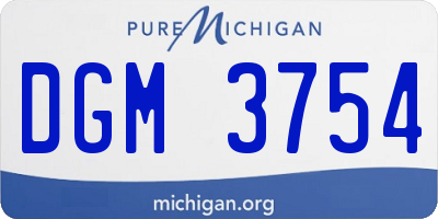 MI license plate DGM3754