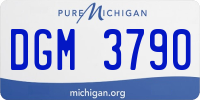 MI license plate DGM3790