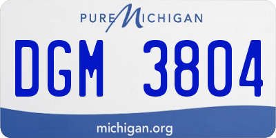 MI license plate DGM3804