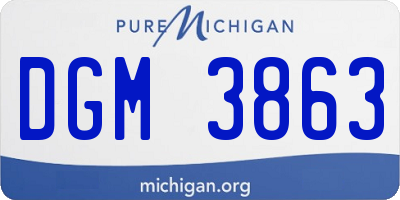 MI license plate DGM3863