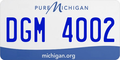 MI license plate DGM4002