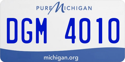MI license plate DGM4010