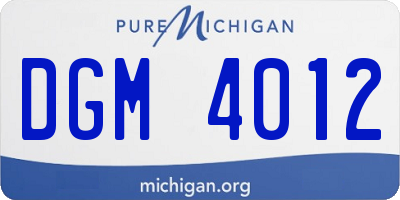 MI license plate DGM4012