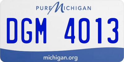 MI license plate DGM4013