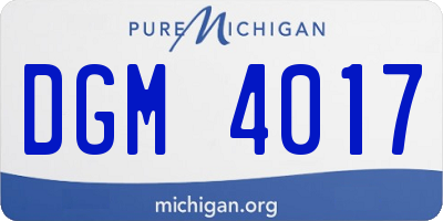 MI license plate DGM4017