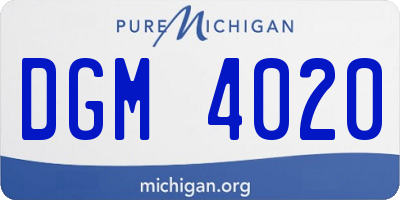 MI license plate DGM4020