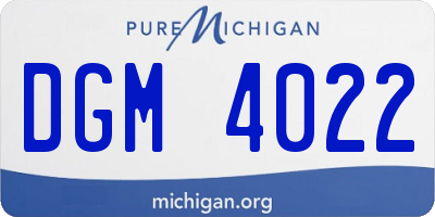 MI license plate DGM4022