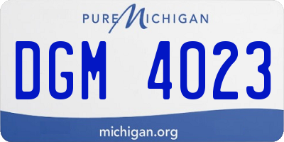 MI license plate DGM4023