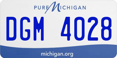 MI license plate DGM4028