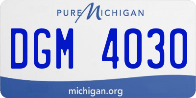 MI license plate DGM4030