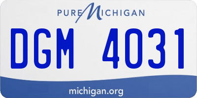 MI license plate DGM4031