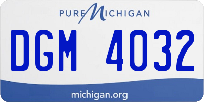 MI license plate DGM4032