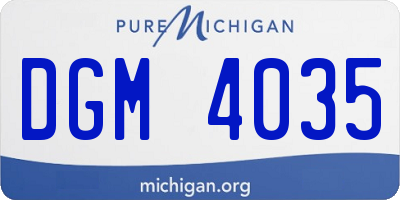 MI license plate DGM4035