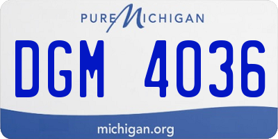 MI license plate DGM4036