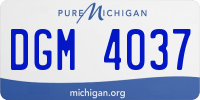 MI license plate DGM4037