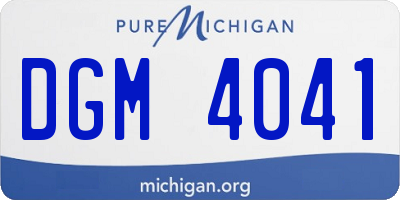 MI license plate DGM4041