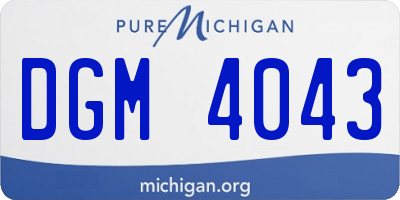 MI license plate DGM4043