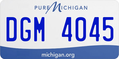 MI license plate DGM4045